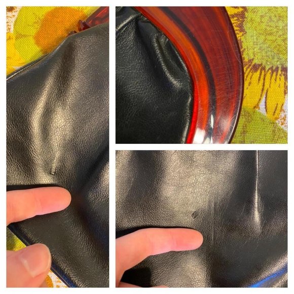 SOLD Vintage 60s Faux Leather Clutch - Picture 4 of 4